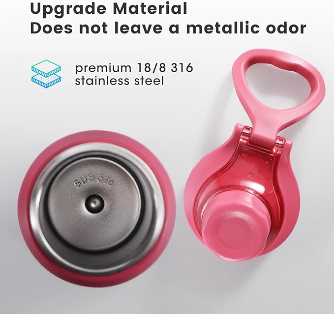 28oz Sports Water Bottle with Straw, Stainless Steel Vacuum Insulated Cooling Water Bottle, Leak Proof Metal Water Bottle, Double Insulated, Suitable for Sports, Gym and Travel (Rose & Blue)