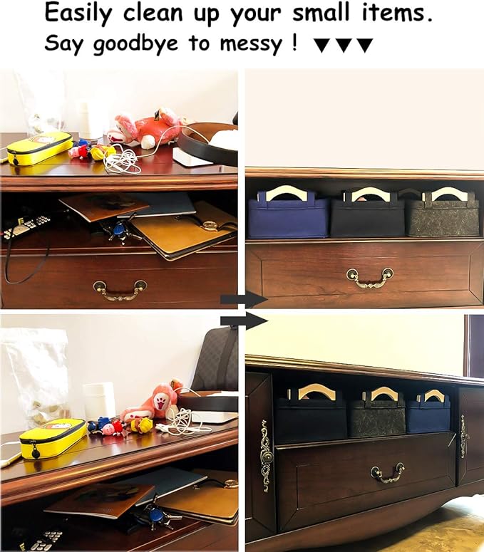 Rectangle Storage Baskets Navy Blue Storage Baskets Soft Decorative Storage Baskets Nursery Storage Basket Bins for Books Magazines Album Dog Toys Bra Socks Storage Bins Baskets