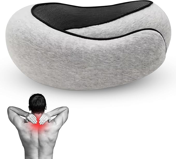 Airplane Travel Neck Pillow, Memory Foam Airplane Travel Pillow, 360 Degree Comfort and Breathability, Washable Modal Cover.Travel Neck Pillow for Airplane, Neck Pillow Airplane (Pink)