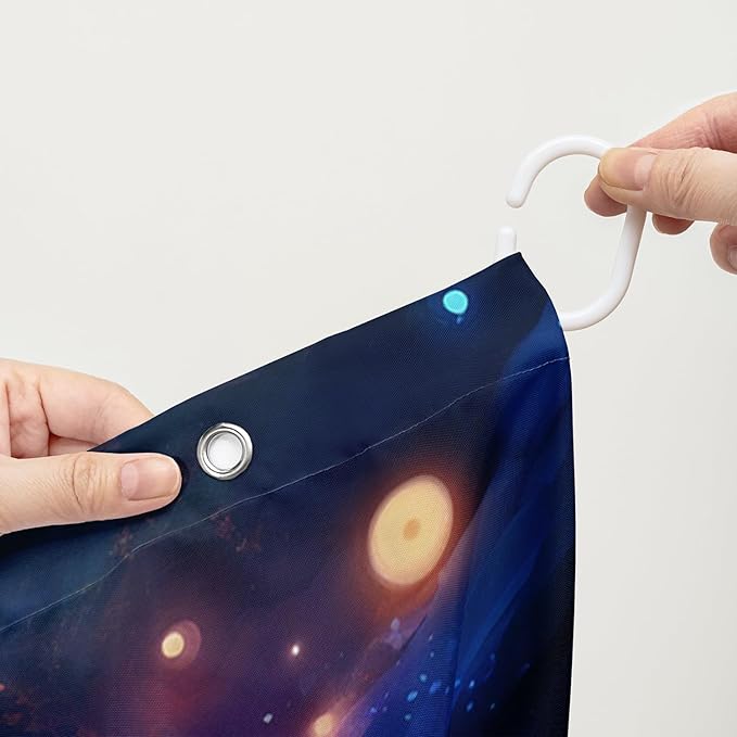 AILONEN 3D Kawaii Cat Shower Curtain Set,Cat Lovers Animal Waterproof Fabric Bath Curtain for Kids Girls,Jumping Dolphin Shower Curtain,Starry Night Shower Curtains for Bathroom Decor, 72" W*72" H