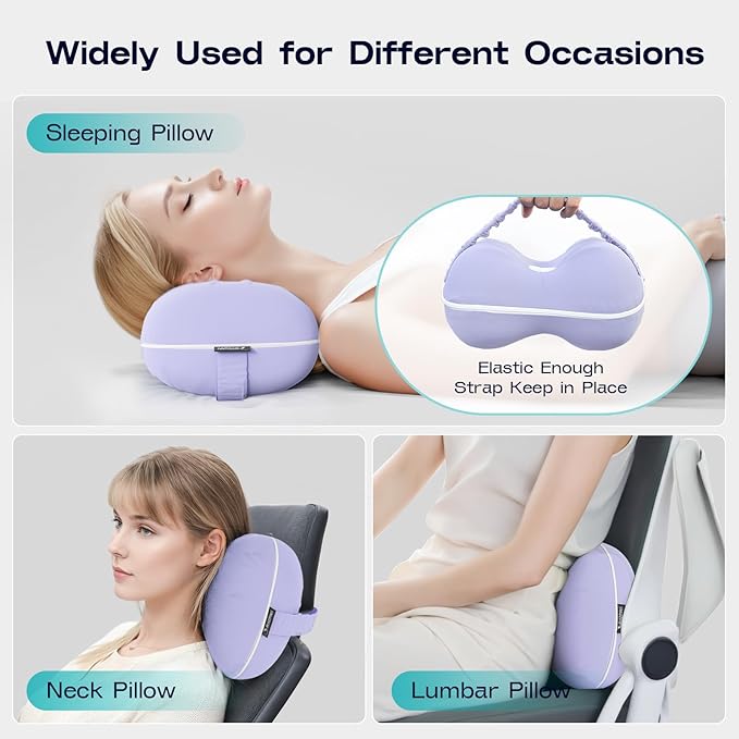 Ruiman Cooling Knee Pillow for Side Sleepers - Between Leg Pillow for Side Sleepers Pregnancy - Memory Foam Knee Pillows for Knee & Hip Pain - Pillow for Between Knees While Sleeping (Lavender)