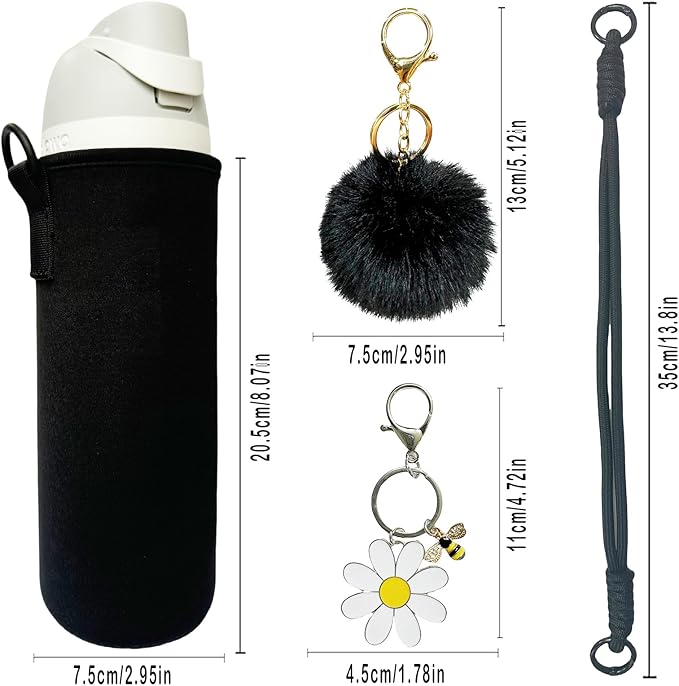 24oz Sleeves Compatible with Owala Sleeve Water Bottle Strap Compatible with Owala Charm Cute Accessories Compatible with Owala FreeSip Stainless Steel 24oz Tritan 25oz Twist 24oz Tumbler