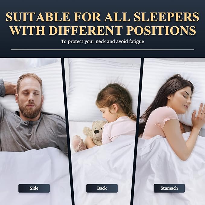 COZSINOOR Bed Pillows for Sleeping [Pack of 2] Cozy Dream Series Hotel Quality Pillows Premium Plush Fiber, Breathable Cooling Cover Skin-Friendly for Side Back and Stomach Sleepers (Standard Size)