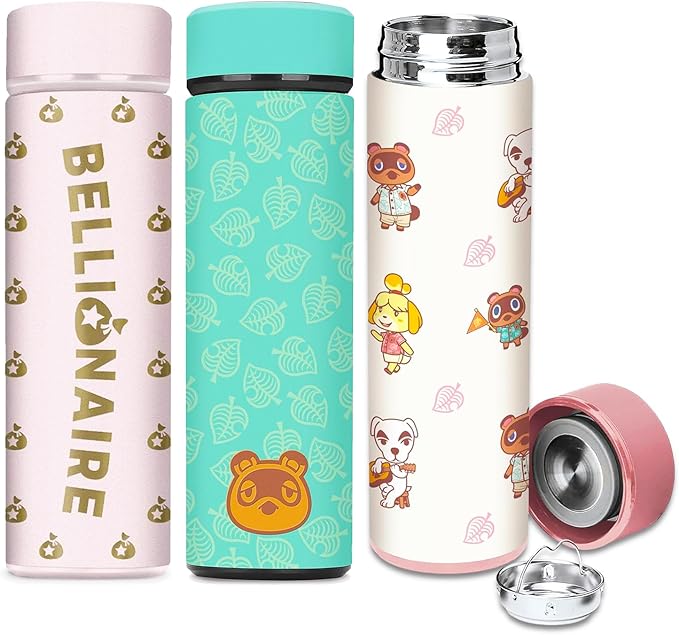 '- Nintendo - Animal Crossing Water Bottle Set for Kids – Bundle with 3 Animal Crossing Drinking Bottles Plus Stickers Activity Book, More | Animal Crossing Drinking Cups for Boys, Girls