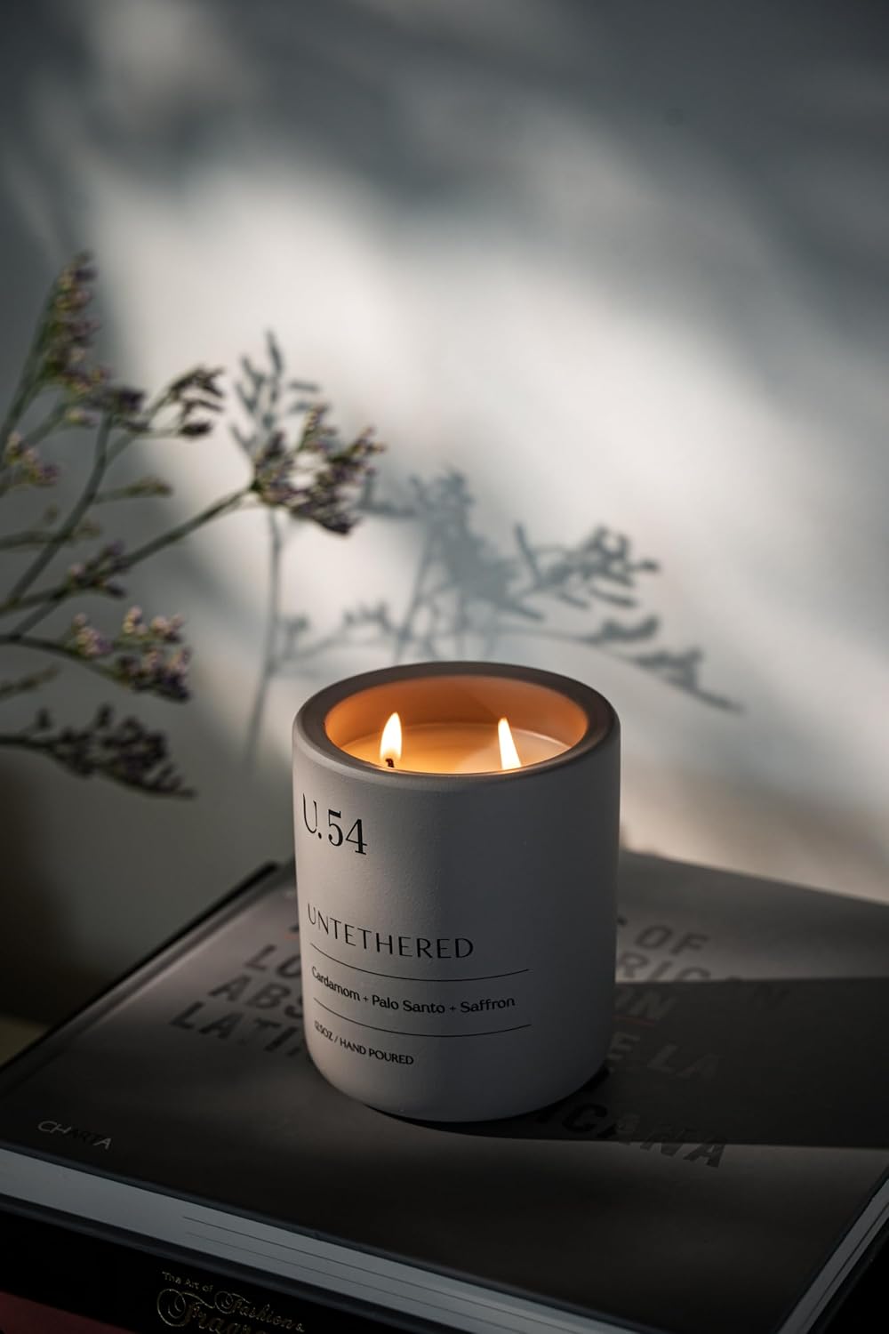 U.54 Luxury Scented Candle – Cardamom, Palo Santo & Amber | Hand-Poured in USA w/ 100% Natural Coconut & Apricot Wax | Double Wick, Long-Lasting Aromatherapy Candle for Home, Gift & Relaxing (12.5 oz)