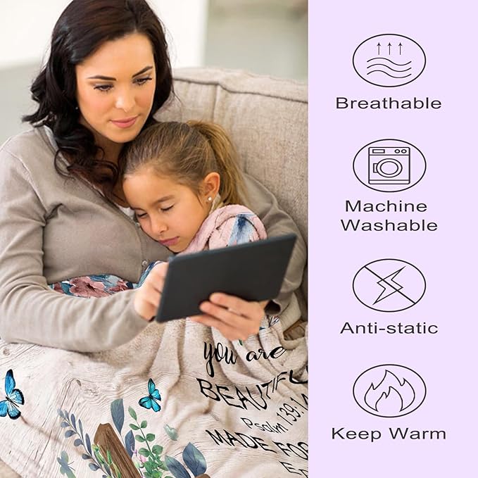 Christian Gifts for Women, Christian Gifts Blanket, Religious Gifts for Women, Birthday Gifts for Christians, Scripture Blanket, Inspirational Gifts Blanket for Women 60x80 in