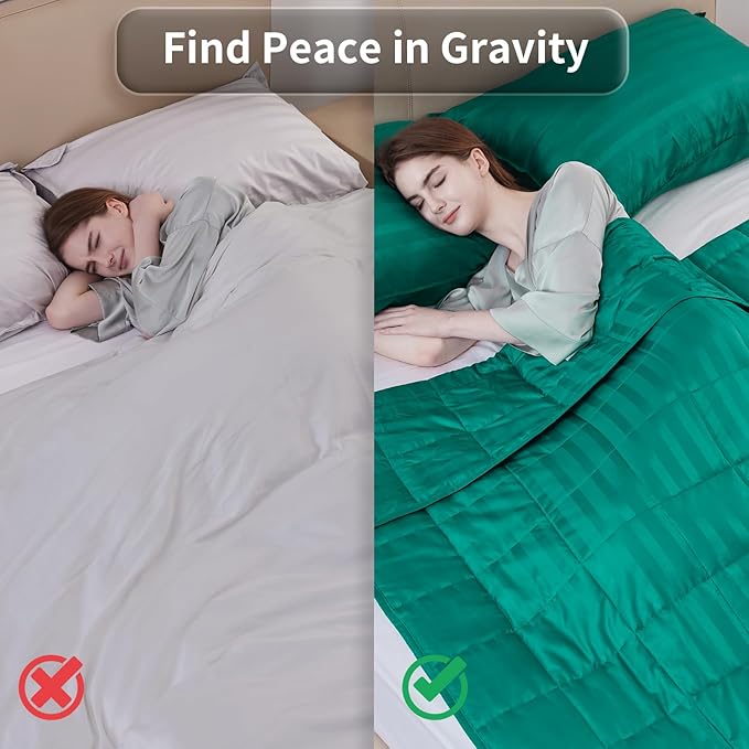 Weighted Blanket for Adult,30lbs Heavy Weighted Blanket 88"x104" Breathable Cooling Summer Blankets, Ultra Soft Cotton Comfort Throw Blanket with Glass Beads for All-Season (Green)