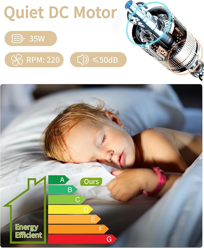 CACI Mall Ceiling Fans Without Lights - 52 Inch Flush Mount Ceiling Fan with 6 Speeds 3 Timer Remote, Quiet Reversible DC Motor and 5"/10"/25" Replacement Downrods (Light Wood Blades)