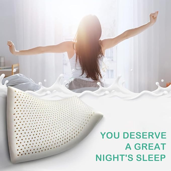 Artka 100% Natural Premium Talalay Latex Pillow, Latex Foam Pillow Medium Firm Helps Relieve Pressure, Neck and Shoulder Pain, No Toxic Memory Foam Chemicals, Best Gift (Standard (Extra Soft))