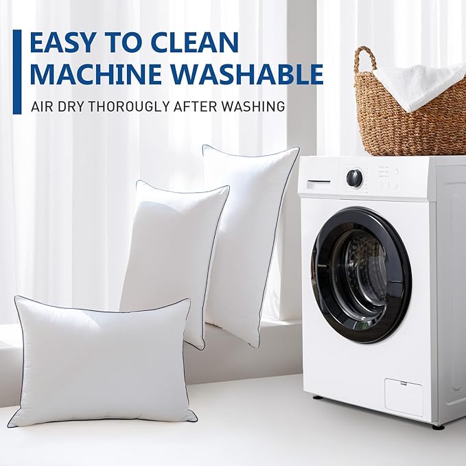 Goose Down Bed Pillow, King Size Bed Pillows for Sleeping, Ultra-Soft 750 Fill-Power Hotel Collection Pillow for Back, Stomach or Side Sleepers (20 * 36,Pack of 2)