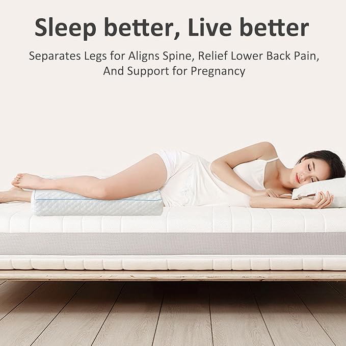 Gehannah Foam Knee Pillow for Side Sleeper, 5.5" Leg Pillow, Separates Legs for Aligns Spine, Relief Lower Back Pain, and Support for Pregnancy