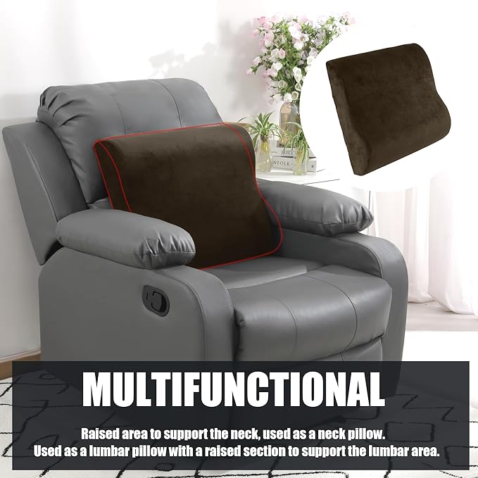 HOMBYS Extra Large Recliner Leg Pillow, Memory Foam Foot Rest Cushion Wave Shape Recliner Footrest Extender, Multi Purpose Back & Lumbar Support Pillow for Recliner, Bed, Sofa Couch, Coffee Color