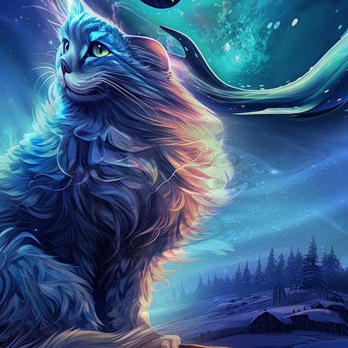 AILONEN 3D Kawaii Cat Shower Curtain Set,Cat Lovers Animal Waterproof Fabric Bath Curtain for Kids Girls,Jumping Dolphin Shower Curtain,Starry Night Shower Curtains for Bathroom Decor, 36" W*72" H