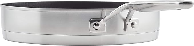 KitchenAid 3-Ply Base Stainless Steel Cookware Pots and Pans Set, 10 Piece, Brushed Stainless