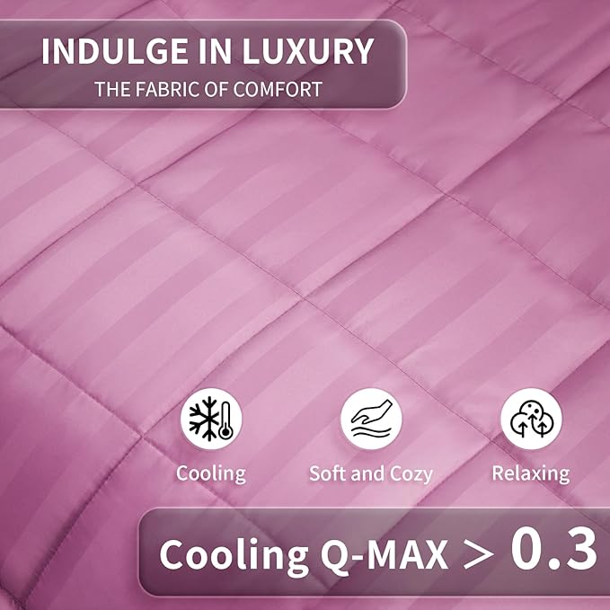 Weighted Blanket for Adult,20lbs Heavy Weighted Blanket 48"x72" Breathable Cooling Summer Blankets, Ultra Soft Cotton Comfort Throw Blanket with Glass Beads for All-Season (Pink)