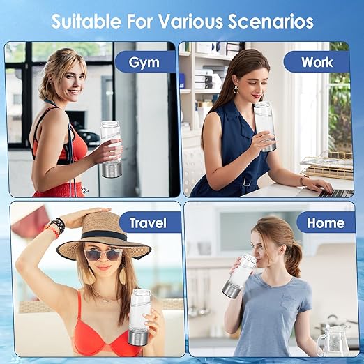 2-in-1 Hydrogen Water Bottle,420ml/1600ppb Hydrogen Water Bottle Generator with SPE PEM Technology,Quick Water Improvement in 3 Minutes,Perfect for Daily Use,Travel, and Gifts