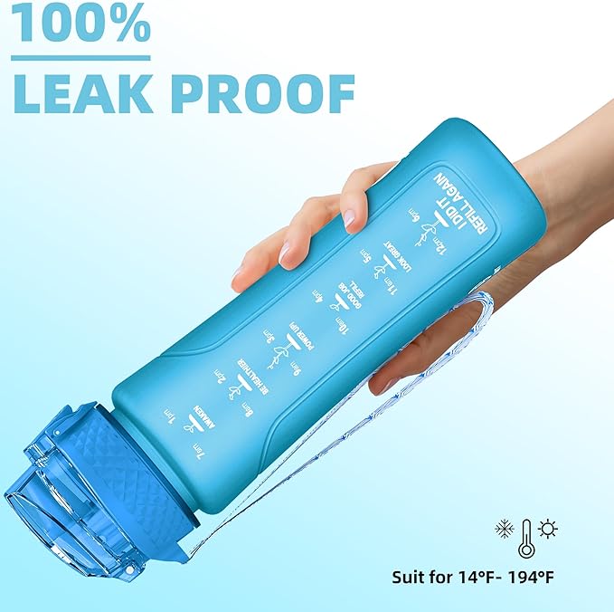 15oz Kids Sports Water Bottles for School with Straw Lid (Blue)