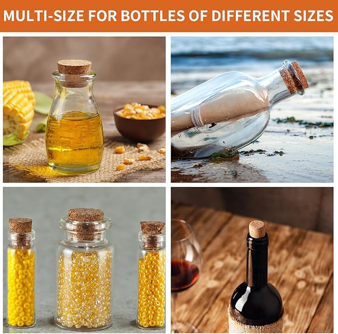 30 Pcs 6 Sizes Tapered Cork Plugs, Wine Bottle Corks Wood Bottle Corks Mini Wood Cork Stoppers Tapered Cork Plugs Replacement Small Craft Corks for Wine Beer Bottles Crafts Glass Bottle