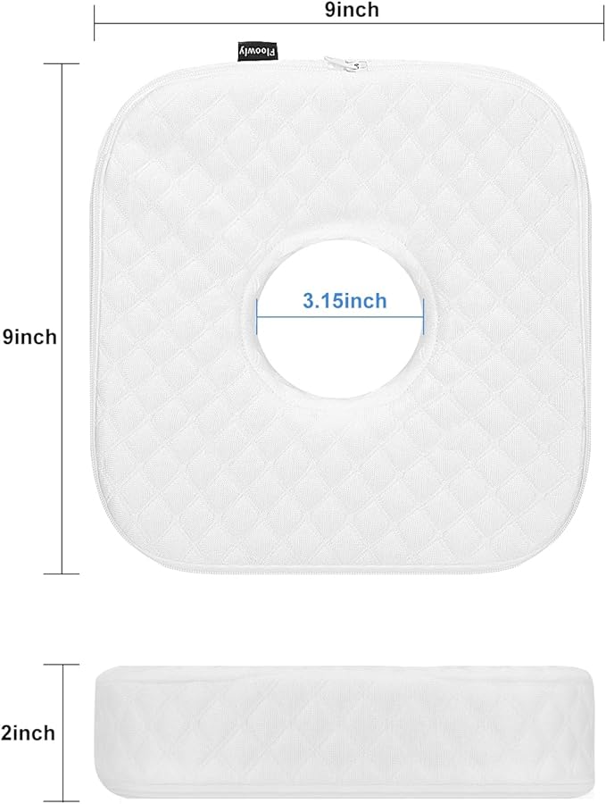 Piercing Pillow with Ear Hole, Memory Foam Ear Pillow for More Comfortable Side Sleeping, Pillows for CNH, Ear Pain Relief, Inflammation, Pressure Sores, Travel, White