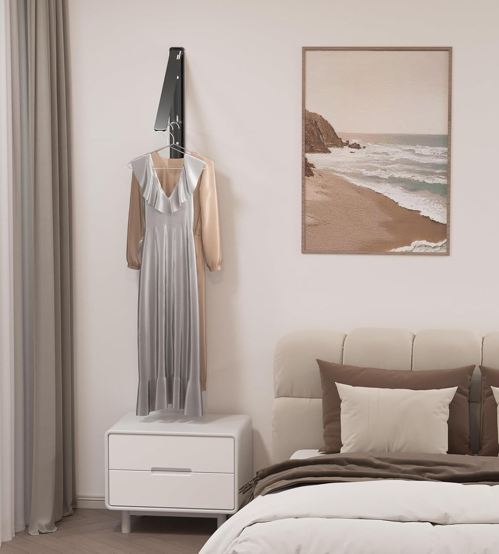 Dr.DJ Clothes Drying Rack, Wall-Mounted Retractable & Foldable Clothes Hanger for Laundry Room Organization and Storage, Metal Clothes Hanger Rack for Dorm, Closet, Balcony(1 Pack, Black)