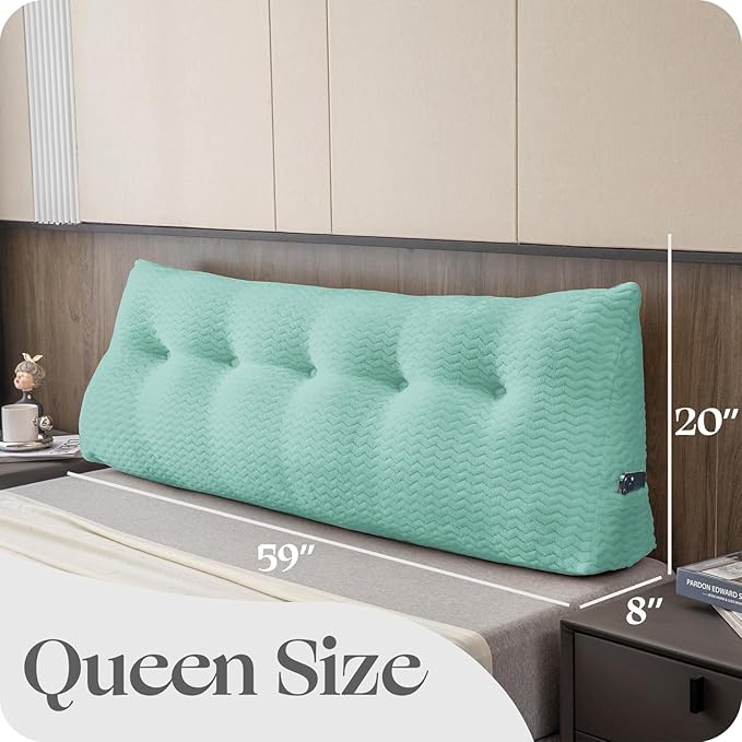 Large Bolster Triangular Headboard Wedge Backrest Positioning Support Bed Rest Reading Pillows Headboard Wedge Pillows for Day Bed Bunk Bed with Removable Cover