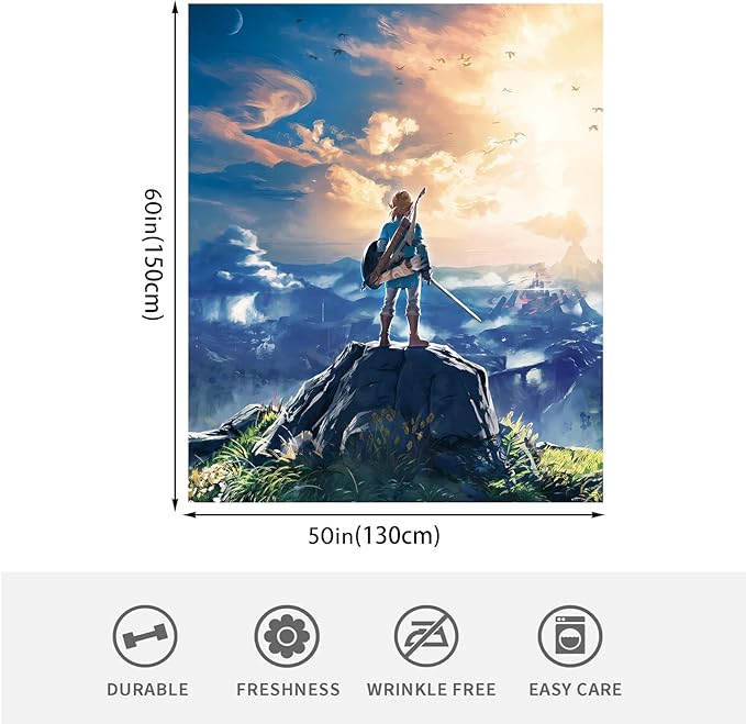 50‘’ x 60'' Game Blanket, Ultra-Soft Flannel Throw Blanket, Warm Cozy Lightweight Blanket, All Season Gifts for Kids Adults Fans