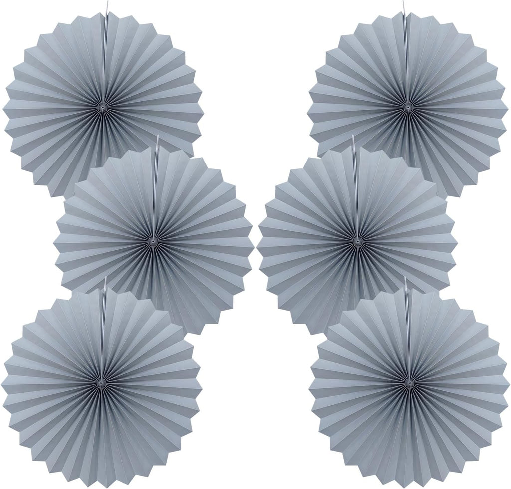 Gray Party Decorations,Wedding Decorations for Party Events Accessories,Anniversary Decorations,Birthday Decorations for Men,16in Hanging Paper Fans 30 Color DIY Set(Gray)