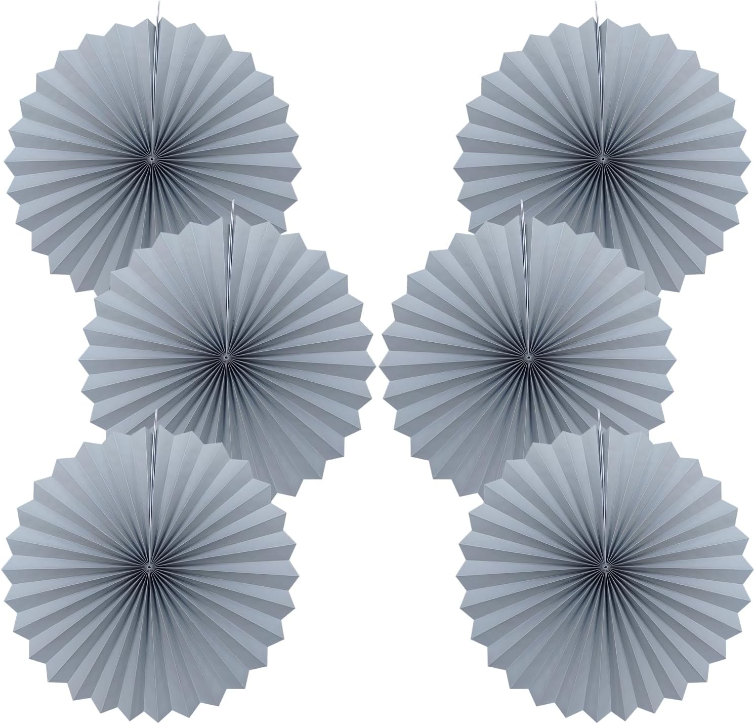 Gray Party Decorations,Wedding Decorations for Party Events Accessories,Anniversary Decorations,Birthday Decorations for Men,16in Hanging Paper Fans 30 Color DIY Set(Gray)