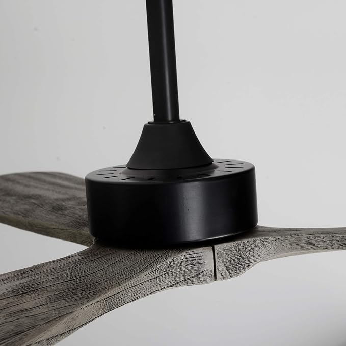 Bigzone 52" Modern Ceiling Fans Without Lights, Energy Saving DC Motor, 3 Solid Wood Blade, Ceiling Fan With Remote Control,Reversible Blades