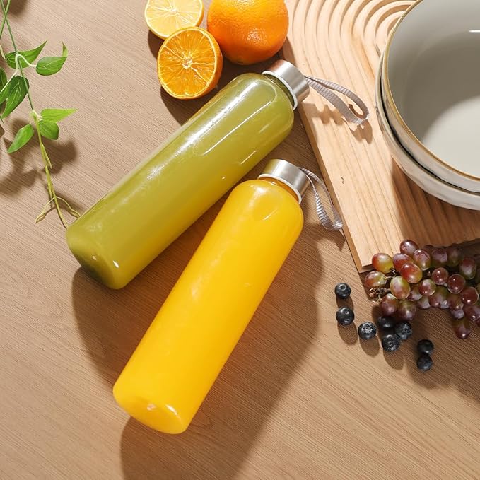 27 Oz Water Bottle Clear Plastic bottles Reusable Leak-Proof Seal Bottle with Stainless Steel Lids and Cleaning Brush for Fitness,Sports,Travel (12)