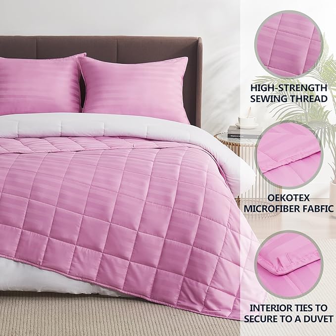 Weighted Blanket for Adult,20lbs Heavy Weighted Blanket 60"x80" Breathable Cooling Summer Blankets, Ultra Soft Cotton Comfort Throw Blanket with Glass Beads for All-Season (Pink)