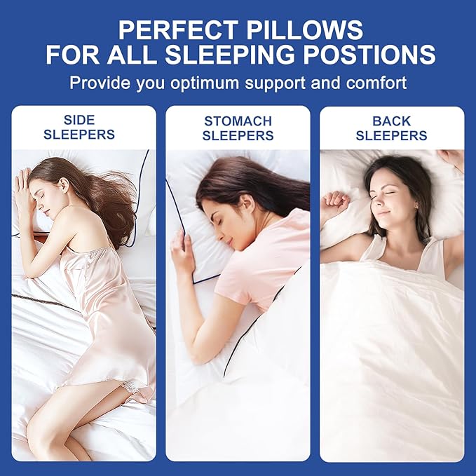 Premium Pillows King Size Set of 2, Fluffy and Supportive 7D Down Alternative Bed Pillows, Luxury Soft Hotel Quality Gusseted Pillow for Side Back Stomach Sleepers, Relief Neck Head and Shoulder Pain
