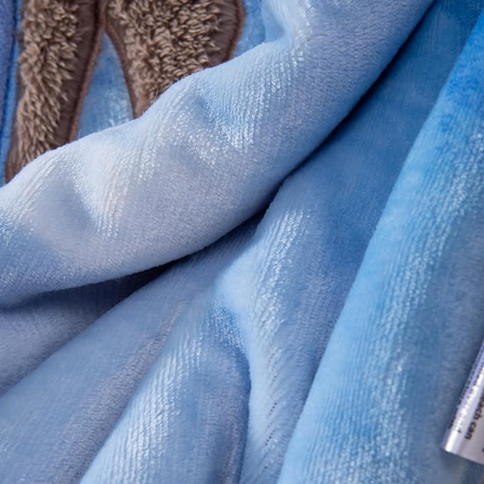 COSUSKET Kids Throw Blanket, 3D Fox Embroidery Sherpa Bunny Blanket Girls Boys Gifts