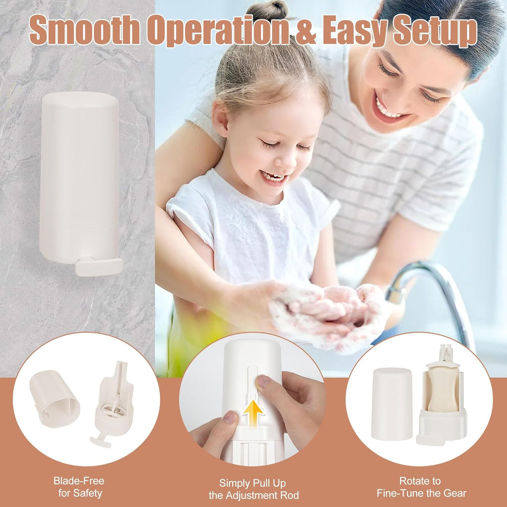 Bar Soap Dispenser & Grinder - Wall-Mounted Hygienic Soap Shaver with One-Touch Operation, No Drilling Easy Install for Bathroom/Kitchen (White, NO SOAP) - Perfect for Handmade Soap & Skincare