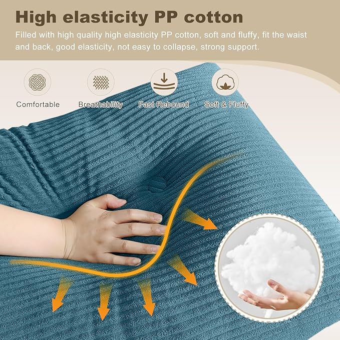 Headboard Pillow - Queen-Sized Headboard Wedge Pillow for Daybeds and Bunk Beds - Durable, Comfortable, with Removable Velvet Cover (Navy blue, 54x20x8Inches)