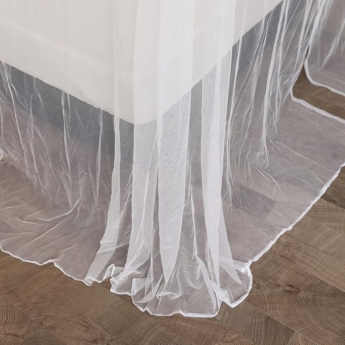 Mengersi Elegant Mosquito Net Canopy Bed Curtains Twin to Twin XL Size Bed,Netting Curtains for Camping, Patio,Indoor Outdoor Net (80x40x80, White)