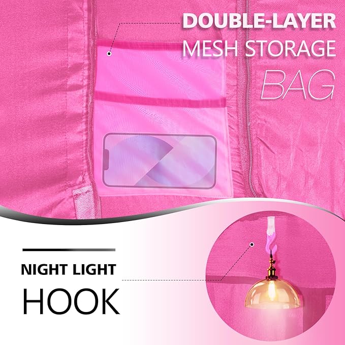 Bed Tent Bed Canopy Full Size Tents for Adult and Kids- Portable Dream Tent Indoor Sleeping Tents 70% Blackout with 3 Doors Breathable Big Space Tents