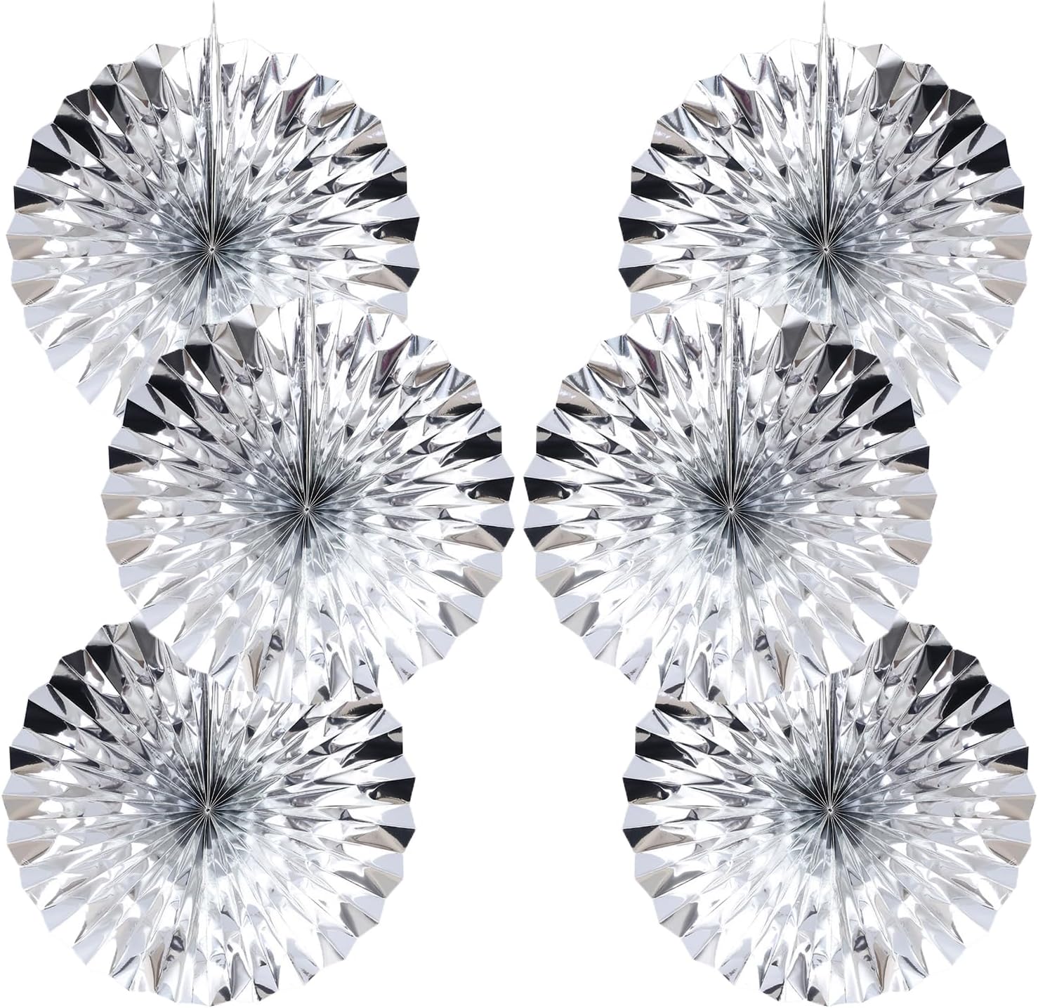 Silver Birthday Decorations,DIY Silver Paper Fans Hanging Decoration ,DecoracióN De CumpleañOs para Hombre,Wedding Decorations for Party16in,Birthday Decorations for Men 30 Color DIY Set (Silver)