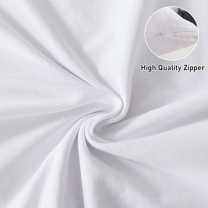 WhatsBedding Memory Foam Body Pillow for Adults, Long Body Pillow for Sleeping, Full Body Pillow for Bed (Removable Cotton Jersey Knitted Cover) - White