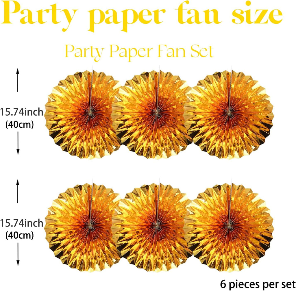 Golden Party Decorations,Engagement Party Decorations 16in,Gold Party Decor, Party Supply Decorations,Gold Wedding Decor,Anniversary Decorations 30 Color DIY Set （Golden）