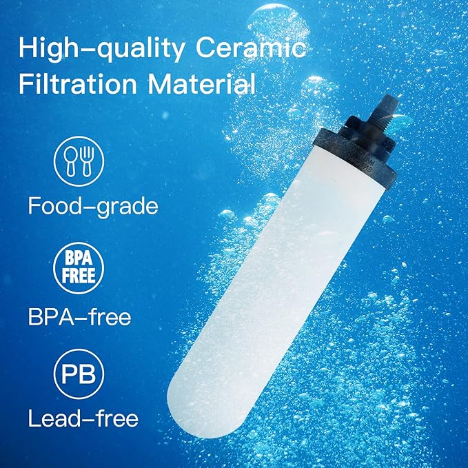 2PCS 7" Ceramic Filter, Replacement Filters Candle Activated Carbon for ProOne® Countertop Gravity Water Filter System, Household Water Bucket,Water Cooler Filtration Systems