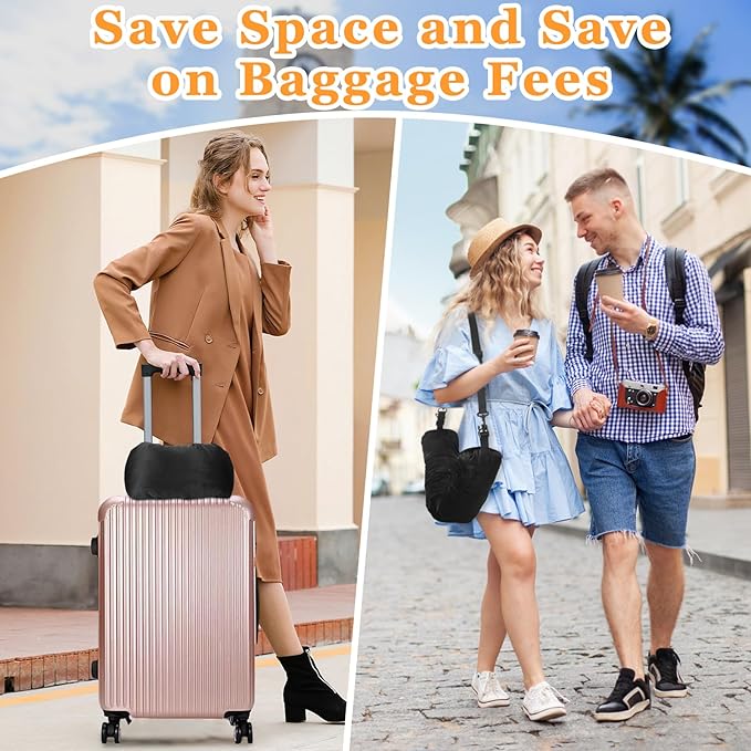 Travel Pillow for Extra Luggage,Stuffable Neck Pillow for Travel,Soft Velvet Cover,Adjustable Neck Size,Holds 3 Days of Travel Essentials,Travel Hacks,Multifunctional Packable Neck Pillow