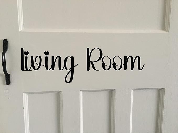 Home Door Sign Stickers - Bedroom Décor - Bathroom Door Sign - Toilet - Kitchen - Living Room (Living Room)