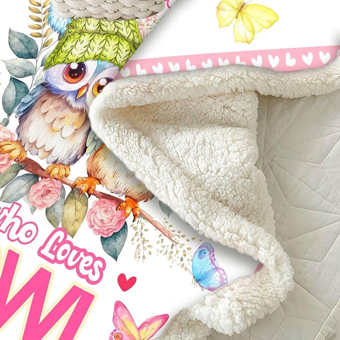 Just A Girl Who Love Owl Blanket Cute Funny Owl Decor Throw Blanket Gifts for Girls Boys Owl Lover Super Warm Soft Plush Bedding Blanket (OWL,50"x 60")