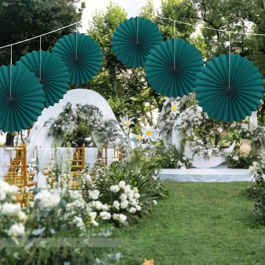 Green Birthday Decorations,DIY Green Paper Fans Hanging Decoration ,Party Supplies Party Fans 16in, Cactus Party Decorations,Wedding Graduation Events Accessories 30 Color DIY Set (Blackish Green)