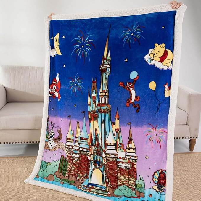 COSUSKET Castle Throw Blanket, Kids Super Soft Fuzzy Plush Sherpa Furry Fleece Throw Blanket 50 x 60 Inches Boys Girls Gifts