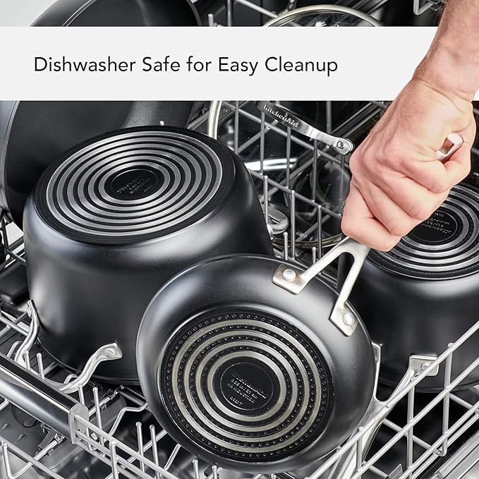 KitchenAid Hard Anodized Induction Nonstick Frying Pans/Skillet Set, 4 Piece - Matte Black