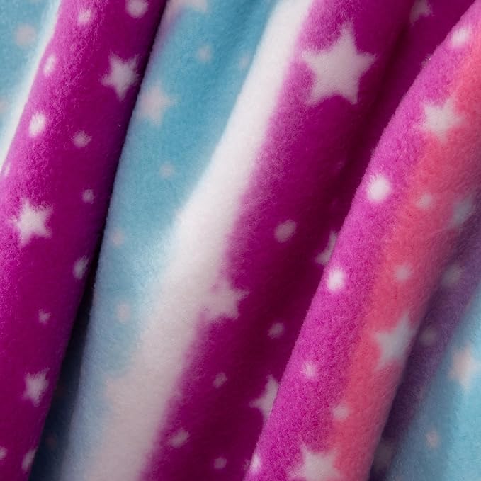 COSUSKET Kids Star Throw Blanket, Rainbow Sherpa Plush Warm Blanket Girls Gifts
