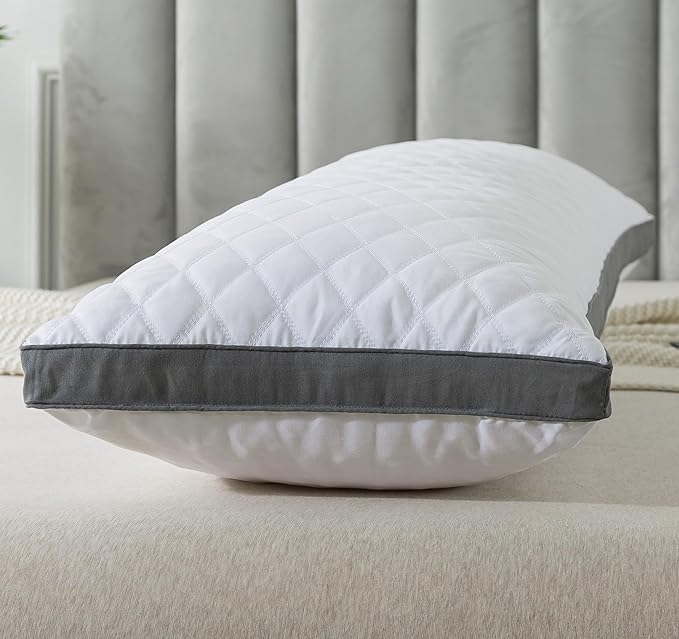 WhatsBedding Memory Foam Body Pillow for Adults, Long Body Pillow for Sleeping, Full Body Pillow for Bed - White(Grey Side)