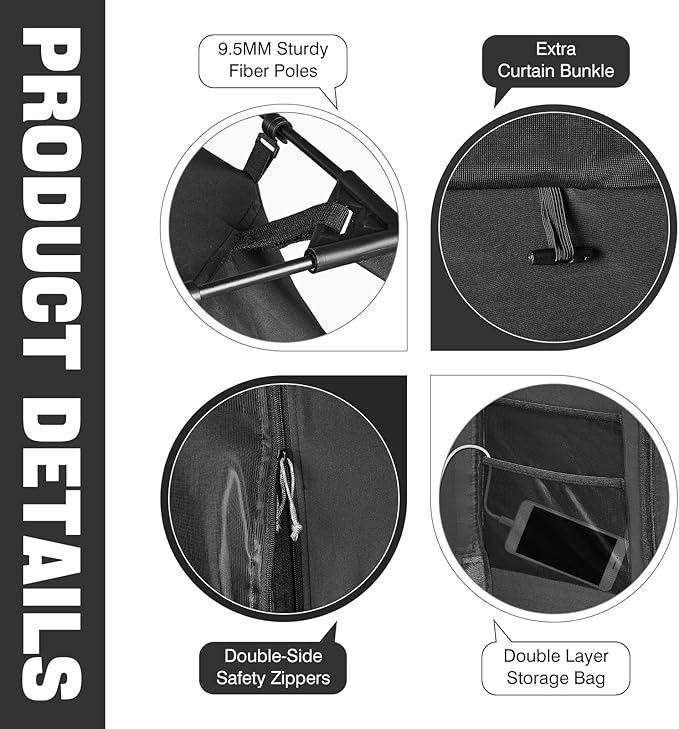 BORNA Bed Tent Bed Canopy Bunk Twin Size, Portable Sleeping Tents Dream Tents Indoor for Kids and Adult, Breathable 70% Blackout Big Space on Bed with Three Doors (Mattress Not Included)